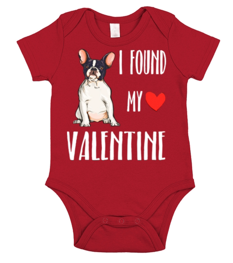 i found my valentine day french bulldog Short Sleeve Baby One-Piece