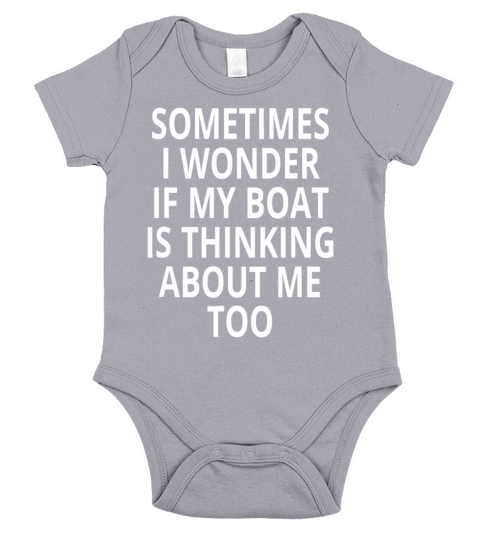 Is My Boat Thinking About Me Too Design Motor Boat Short Sleeve Baby One-Piece