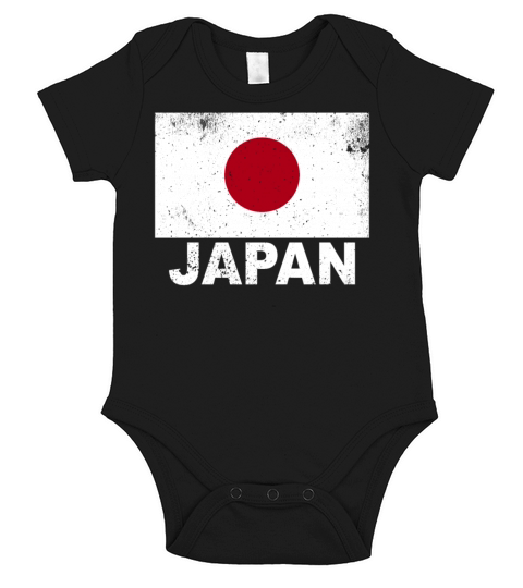 Japan Flag Vintage Japanese Origin Nationality Tra Short Sleeve Baby One-Piece