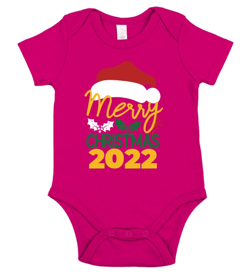 Merry Christmas  2022 Short Sleeve Baby One-Piece