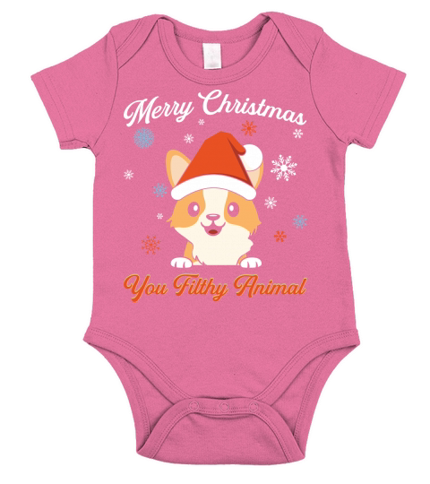 Merry Christmas You Fitthy Animal Short Sleeve Baby One-Piece