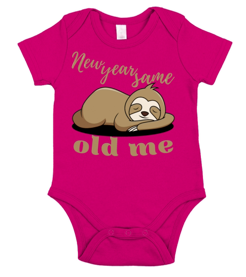 New Year Same Old Me Lazy Sloth Uglu Christmas Short Sleeve Baby One-Piece
