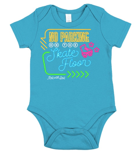 No Parking on the Skate Floor Neon Sign Short Sleeve Baby One-Piece