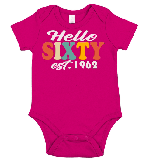 Original 1962 vintage born birthday gift Short Sleeve Baby One-Piece