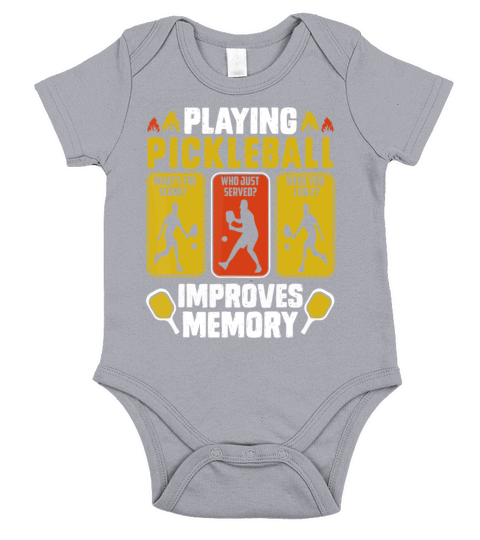 Playing Pickleball Improves Memory Funny Picklebal Short Sleeve Baby One-Piece
