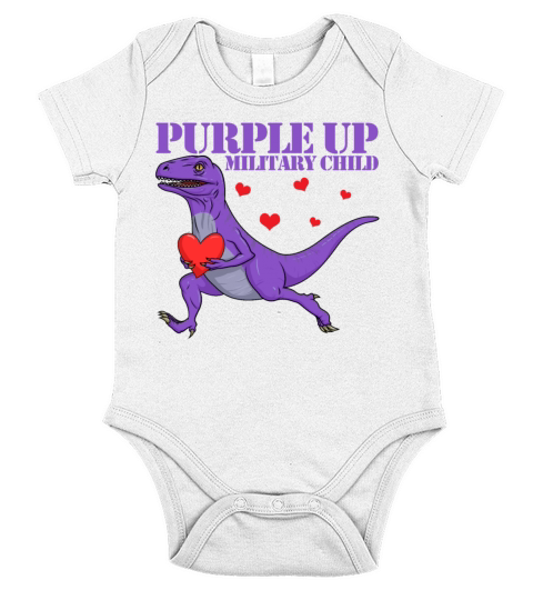 Purple Up Military Child Raptor Dinosaur Boys Short Sleeve Baby One-Piece