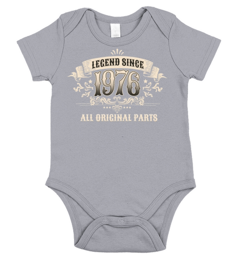Retro Vintage Legend Since 1976 Original Parts Short Sleeve Baby One-Piece
