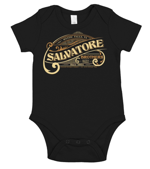 Salvatore Brothers Bourbon Vintage Label Short Sleeve Baby One-Piece