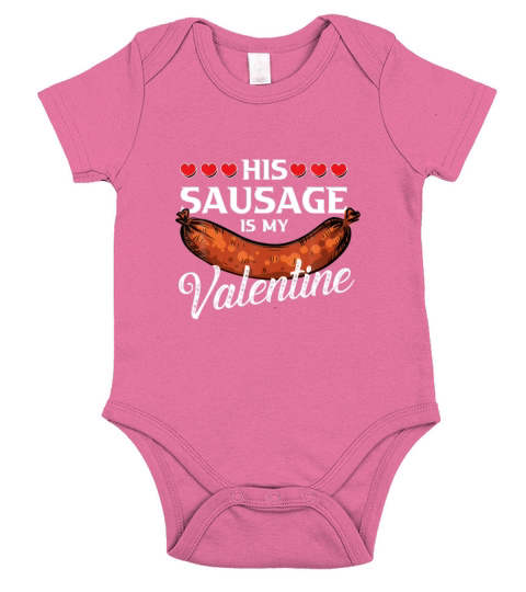 Sausage Valentines Day Gift For Her Naughty Adult Short Sleeve Baby One-Piece