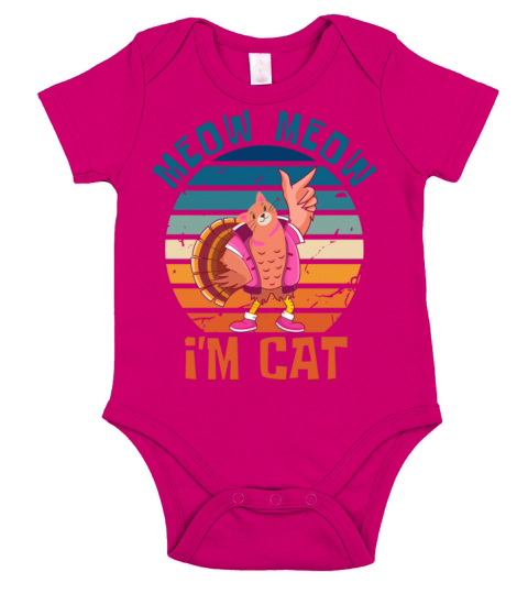 Thanksgiving Funny Turkey Fake Cat Short Sleeve Baby One-Piece