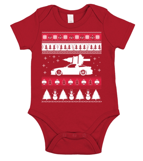 Ugly Christmas sweater for car lover Short Sleeve Baby One-Piece