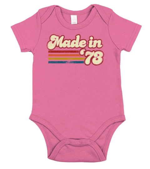 Vintage 1973 48th Birthday Made in 1973 Born in Short Sleeve Baby One-Piece