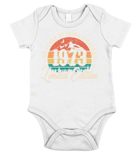 Vintage 1973 Retro Men Woman 50th Birthday Gift Short Sleeve Baby One-Piece