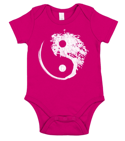 Yin Yang Bonsai Japanese Mediation Buddhist Zen Short Sleeve Baby One-Piece