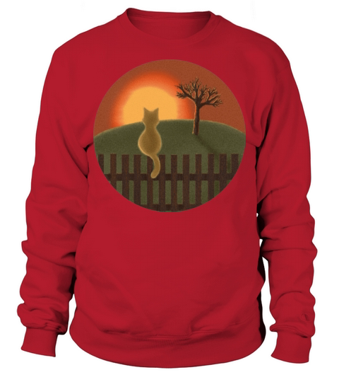 A cat looks at the sunset Sweatshirt Unisex