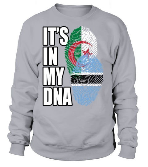 Botswana And Algerian Mix Heritage DNA Flag Sweatshirt Unisex