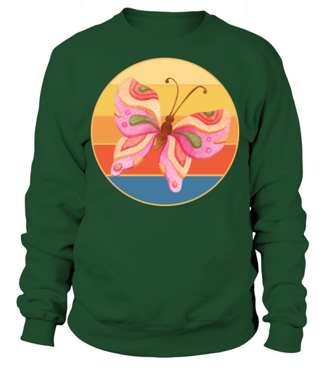 Cute Butterfly Retro Sunset Vintage Animal Insect Sweatshirt Unisex