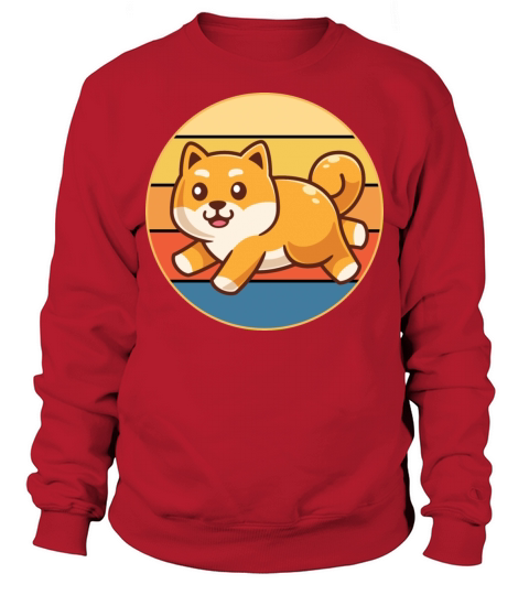 Cute Shiba Inu Dog Breed Vintage Retro Sunset Sweatshirt Unisex