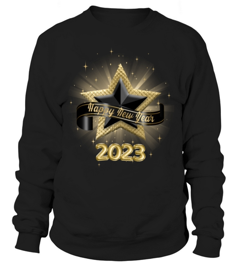 Happy New Year Black and Gold Sweatshirt Unisex