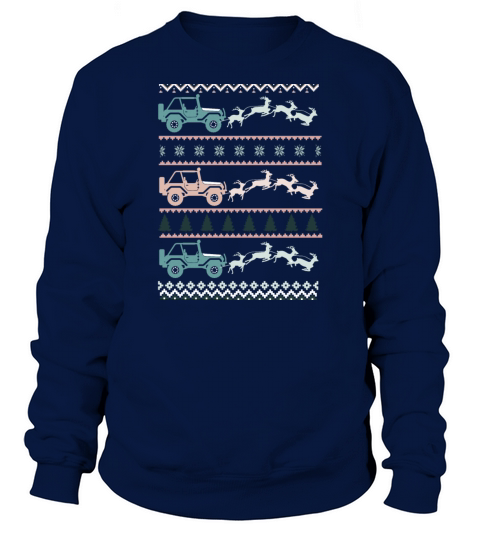 Merry Christmas Ugly Christmas with car and reindeer team Sweatshirt Unisex