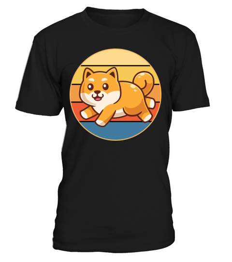 Cute Shiba Inu Dog Breed Vintage Retro Sunset T-Shirt Unisex