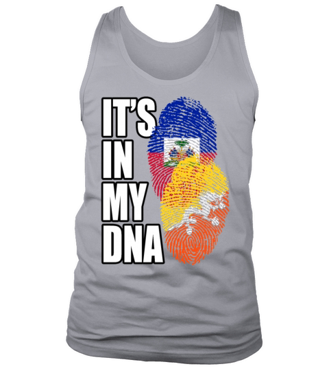 Bhutanese And Haitian Mix Heritage DNA Flag Tank Top Unisex