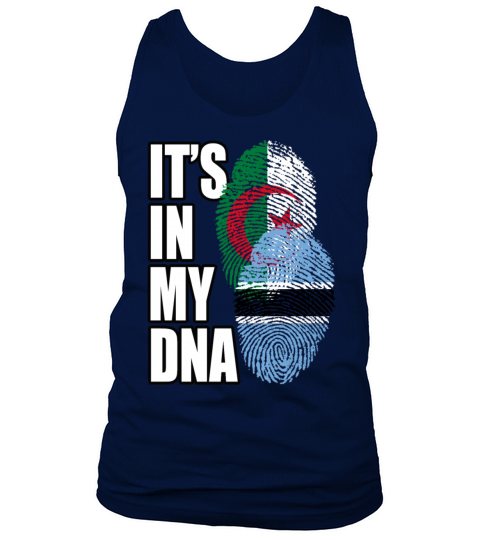 Botswana And Algerian Mix Heritage DNA Flag Tank Top Unisex