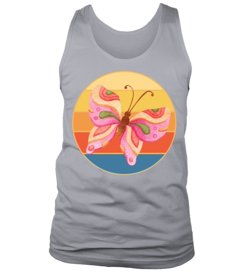 Cute Butterfly Retro Sunset Vintage Animal Insect Tank Top Unisex
