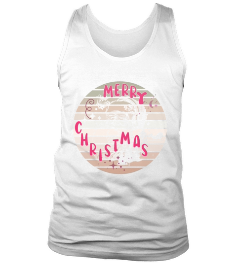 Merry Christmas groovy retro vintage pink Santa C Tank Top Unisex