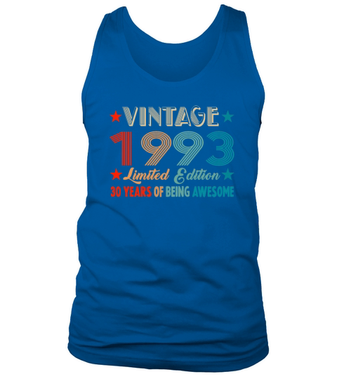 Vintage 1993 Limited Edition 30 Years Old Birthday Tank Top Unisex