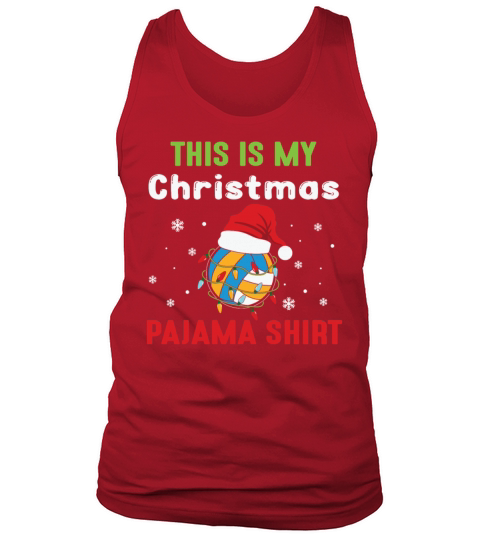 Volleyball Christrmas Pajama Santa Hat Tank Top Unisex