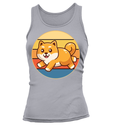 Cute Shiba Inu Dog Breed Vintage Retro Sunset Tank top Woman