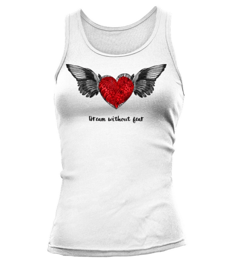 heart with wings and love quote Tank top Woman
