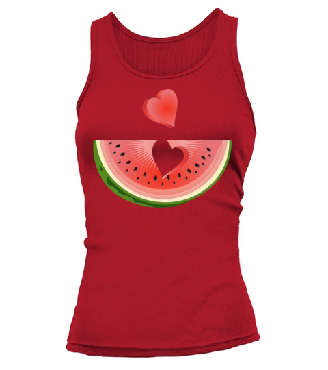 Piece of a watermelon with a heart Tank top Woman