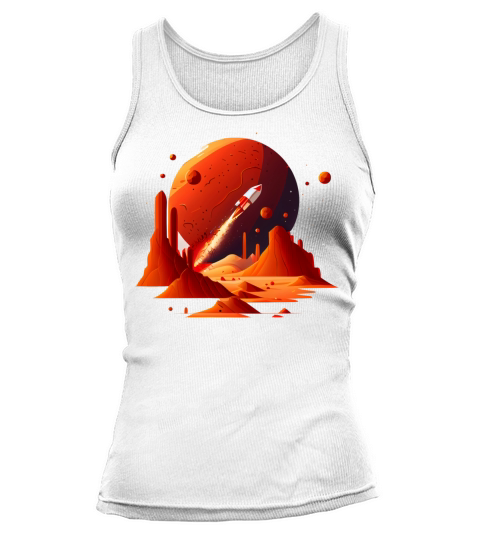 Vintage Space Science Mars Fiction Geek Solar Tank top Woman