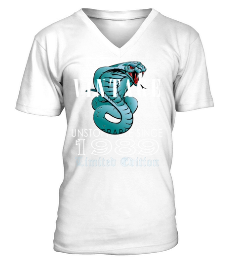1989 Vintage Snake 34 Years Limited Edition V-Neck T-shirt