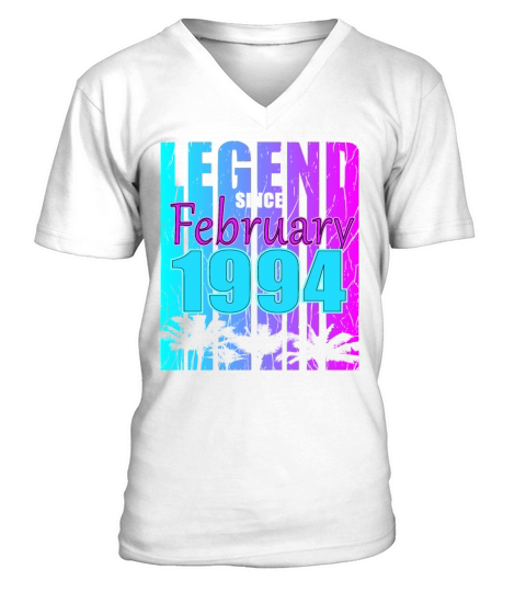 1994 Born Legend February Vintage V-Neck T-shirt