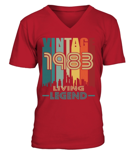 40th birthday vintage 1983 living legend V-Neck T-shirt