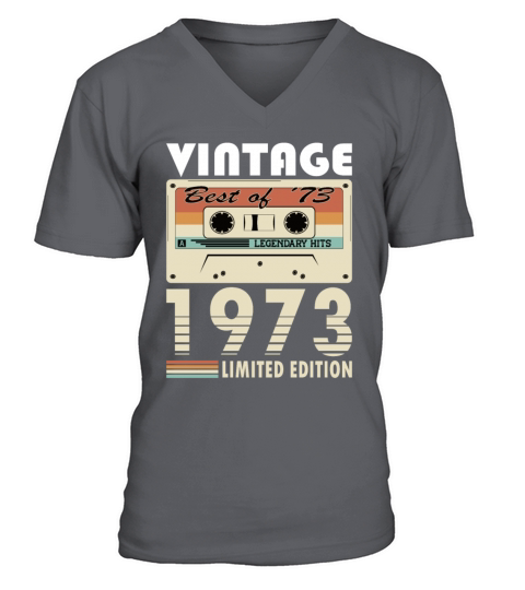 50th birthday vintage 1973 best of 1973 V-Neck T-shirt