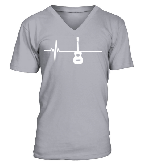 Acoustic Guitar Heartbeat Vintage Musician T-Shirt V-Neck T-shirt