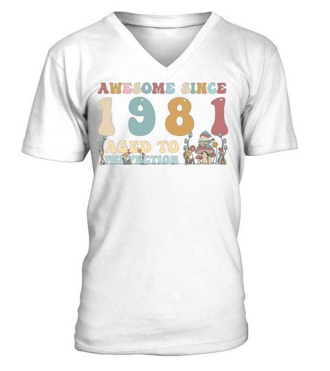Awesome since 1981 - 42nd Birthday - 2023 Groovy V-Neck T-shirt