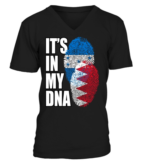 Bahraini And Honduran Mix Heritage DNA Flag V-Neck T-shirt
