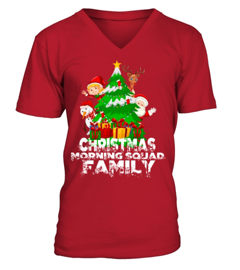 Christmas Morning Squad Family happy Xmas Holidays V-Neck T-shirt