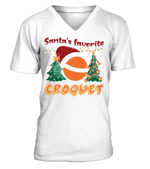 Christmas Sport Christmas Santas Favorite Croquet V-Neck T-shirt