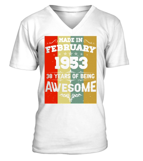 February 1953 Vintage Birthday Present V-Neck T-shirt