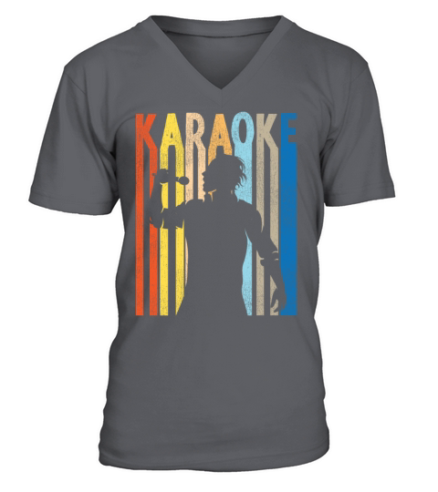 Karaoke Singer Retro Vintage V-Neck T-shirt