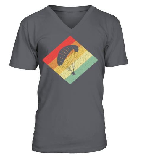 Retro Vintage 80S Paragliding For Paragliders V-Neck T-shirt