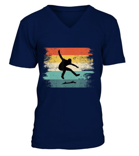 Skateboarder Gifts Vintage Skater Retro V-Neck T-shirt
