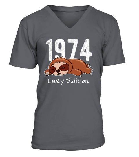 Sloth Vintage 1974 Birthday Lazy Edition V-Neck T-shirt