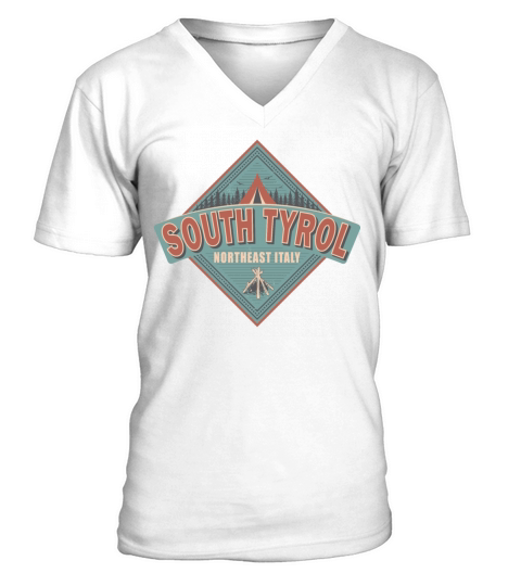 South Tyrol Italy Vintage Camping Design V-Neck T-shirt